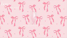 pink bows and stars on a light pink background with the words, bow not shown