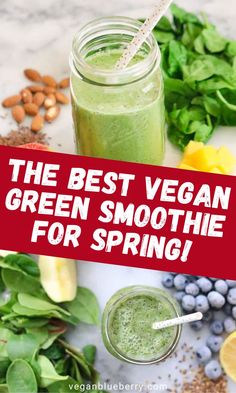 Healthy green smoothie recipe with veggies and fruit for breakfast. Green Smoothie Vegan, The Perfect Smoothie, Smoothies Breakfast, Energizing Smoothies, Lemon Juice Benefits, Best Green Smoothie, Perfect Smoothie, High Calcium, Lemon Benefits