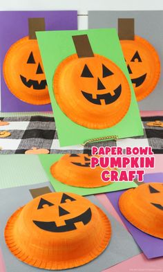 paper plate pumpkin craft for kids to make