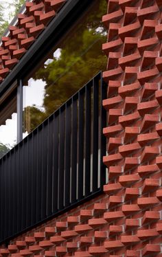 A modern laneway house with a rotated red brick facade. Laneway House, Staircase Outdoor, Carport Canopy, Big Building, Stone Backsplash, Architecture Awards, Forward Thinking