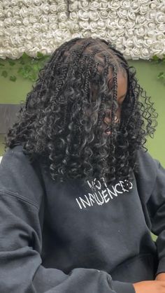 Big Bob Braids, New Hairstyles For Black Women 2024, Knotless Braids Design Ideas, Cute Hairstyles To Do With Braiding Hair, Cute Protective Styles For Black Women, Shorts Knotless Braids With Curls, Back To School Hairstyles Braids Short, Curly Knotless Bob, Medium Knotless Bob With Curls