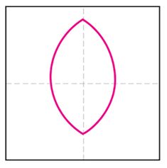 the shape of a leaf is shown in pink and black, along with an arrow