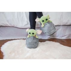 Relax after a long day hunting the galaxy in search of your latest bounty in these Star Wars The Mandalorian The Child 3D Plush Slippers. Based on the adorable character from the Disney+ series referred to by fans as Baby Yoda, these slippers cuddle your feet just like you wanna cuddle The Child. They're perfect for your next Mandalorian marathon or watch party. Size: 12.  Color: Green.  Gender: female.  Age Group: kids. Comfy House, Star Wars Style, Chia Pet, Star Wars Fashion, Star Wars Wedding, Comfy Slippers, Star Wars Costumes, Plush Slippers, Star Wars The Mandalorian