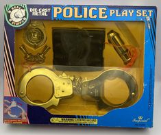 the police play set is in its original box and has two keys to open it