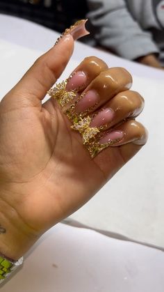 Junk Nails, Nails Yellow, Prom Inspo, Duck Nails, Drip Nails, Colored Acrylic Nails, Y2k Nails, Short Square Acrylic Nails, Acrylic Nails Coffin Pink