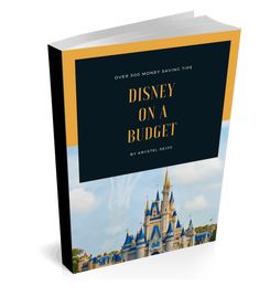 a book with the title disney on a budget written in gold and black, is shown