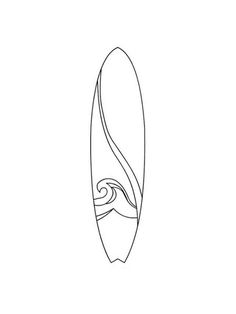 an abstract line drawing of a surfboard