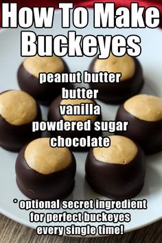 how to make buckeyes peanut butter vanilla powdered sugar chocolate eggs for perfect bites