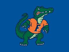 the florida gators logo on a blue background