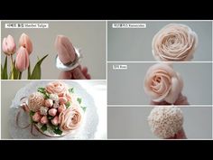 there are pictures of different flowers being made