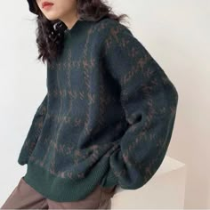 Never Worn Sweater. Sizing Listed In Photo (I Would Say Its Approx Size Medium In Us) Super Soft Stretchy Material! Oversized Red Sweater, Houndstooth Sweater, Lantern Sleeve Sweater, Oversized Sweater Women, Winter Knit Sweater, Oversize Pullover, Pull Oversize, Oversized Streetwear, Streetwear Clothes