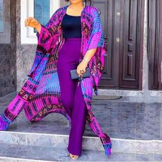 African Dashiki, Purple Pants, African Fashion Women, African Print Fashion Dresses, African Clothing Styles, Latest African Fashion Dresses, African Print Fashion, African Wear