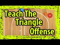 the words teach the triangle offense on a basketball court