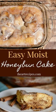 an easy moist honeyflun cake recipe with cinnamon rolls