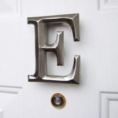 the letter d is attached to a door handle