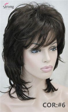 Short Shaggy Layered Copper Classic Cap Full Synthetic Wig Kanekalon Women's Wig | eBay Red Bob Hair, Medium Length Wavy Hair, Shaggy Haircuts, Shaggy Hair, Nice Hair, Shag Hairstyles, Rings Vintage, Haircuts For Medium Hair, Shag Haircut