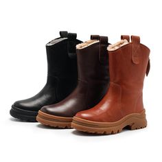 Womens Leather Short Boots Snow Boots Have Fleece Lined for Cold Winter in Black/Brown/Coffee Snow Boots Women Outfits, Everyday Winter Boots, Cute Winter Boots, Short Leather Boots, Boots For Short Women, Oxford Boots, Buckle Ankle Boots, Leather Short, Fur Lined Boots