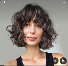 Thick Wavy Bob With Bangs, Wavy Hair Short Haircut With Bangs, Short Bob With Bangs Wavy Hair, French Bob With Bangs Wavy Hair, Short And Wavy Hairstyles, Short Hair Wavy Bangs, Bob Hairstyles Thick Wavy Hair, Short Naturally Wavy Hair Haircuts, Curly Cut Short Hair