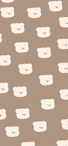 a brown background with white bears on it