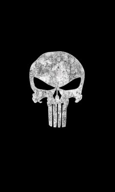 a black background with a white skull on it