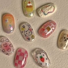 Cute Nails Ideas, Korean Nail, Pretty Gel Nails, Really Cute Nails, Soft Nails, Cat Nails, روتين العناية بالبشرة, Kawaii Nails