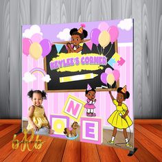 Gracie's Corner One Year Party Backdrop Personalized Step & Repeat - P – Banners by Roz Gracies Corner Party, Corner Backdrop, Gracie Corner, Custom Backdrops, Custom Party Favors, Party Bundles, Favor Packaging, Chip Bags, Custom Backdrop