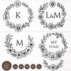 the initial monograms are made with flowers and leaves