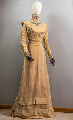 1905 Dress, 1900 Dress, 1900s Dress, Orange Outfits, Orange Gown, Period Dress, Edwardian Dress, 20th Century Fashion, Victorian Clothing