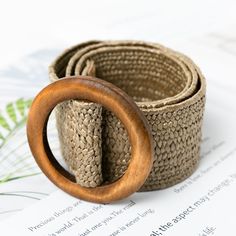 Wooden Button Elastic Straw Belt Accessories Wide Leather Belt, Wood Circles, Braided Belt, Casual Belt, Woven Belt, Boho Braids, Belt Accessories, Wide Belt, Navy Color