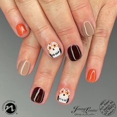 26. Sugar Skull Chic Day Of The Dead Nails, Skull Nail Designs, Dead Nails, Sugar Skull Nails