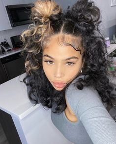 Dyed Curly Hair, Dyed Natural Hair, Curly Hair Inspiration, Curly Girl Hairstyles, Baddie Hairstyles