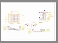 an architectural drawing shows the details of different sections