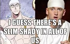 two pictures with one saying, i guess there's a slim shady in all of us