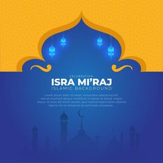 an islamic background with blue and yellow colors