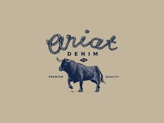 an image of a bull with the words griex denim on it's side