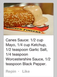 Rasin Canes Sause, Rasing Canes Sauce Recipe, Canes Bread Recipe, Canes Sauce Recipe, Canes Recipe, Bread Chicken, Condiment Recipes