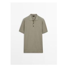 Short sleeve knit polo shirt