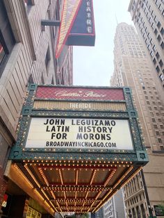 the marquee for broadway in chicago