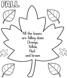 fall coloring page with leaves and words