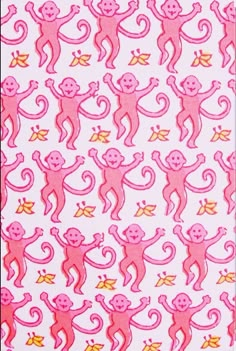 pink and red monkeys on white background