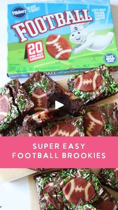 chocolate fudge football brownies with sprinkles