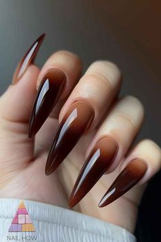 Fall Nail Art Ideas, Maquillage On Fleek, Brown Acrylic Nails, Brown Acrylic, Fall Nail Art Designs, Glam Nails, Fall Nail Art, Brown Nails, Nail Art Ideas