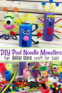 this diy pool noodle monsters craft is fun for kids to make and sell