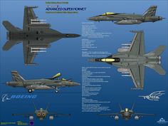 four fighter jets are shown in three different positions