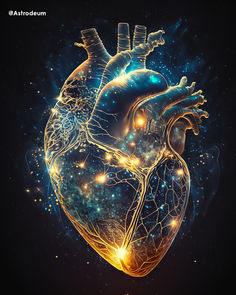 an image of a human heart surrounded by stars