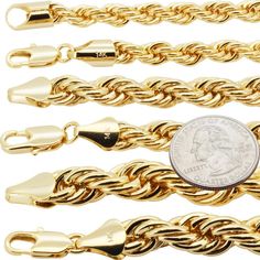 PRICES MAY VARY. 𝐋𝐮𝐱𝐮𝐫𝐢𝐨𝐮𝐬 𝐀𝐩𝐩𝐞𝐚𝐫𝐚𝐧𝐜𝐞: This 14K Gold Plated Brass Rope Chain Necklace and Bracelet set features a striking design, perfect for those who appreciate hip hop and costume fashion. 𝐕𝐞𝐫𝐬𝐚𝐭𝐢𝐥𝐞 𝐒𝐢𝐳𝐢𝐧𝐠: Available in lengths from 8″ to 30″, the set offers flexibility to suit various styles, whether worn as a necklace or bracelet, making it ideal for both women and men. 𝐁𝐨𝐥𝐝 𝐃𝐞𝐬𝐢𝐠𝐧: With a substantial 6-10MM thickness, this rope chain set makes a Hip Hop Costumes, Costume Fashion, Rope Chain Necklace, Fashionable Jewelry, Bold Design, Gold Fashion, Jewelry For Women, Rope Chain, Bold Fashion