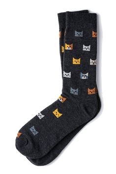 PRICES MAY VARY. We all know that the world is probably run by cats anyway, so pay homage to cat power with our Kitty Cat socks. These Sock Genius socks feature a variety of cats and are made of carded cotton to cushion your pounce. Er, step. Fits shoe size 7-13 Dimensions 3.25” x 14.5” Material: 78% Carded Cotton, 20% Nylon, 2% Spandex We all know that the world is probably run by cats anyway, so pay homage to cat power with our Kitty Cat socks. These Sock Genius socks feature a variety of cats Socks Outfit Men, Kitten Socks, Whimsy Wedding, Cat Power, Hipster Cat, Power Animal, Sock Outfits, Funky Socks, Mens Dress Socks