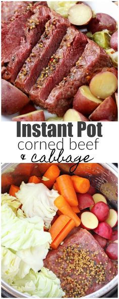 the instant pot corned beef and cabbage is ready to be cooked in the oven