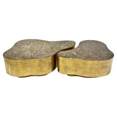 pair of brass and granite coffee tables, italy, 1970s for sale at 1stdirt com