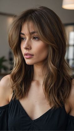 Discover the best haircuts for thin fine hair ideas in 2024, including short, pixie, medium, medium length, 50, bob, men, short men, short over 50, bangs, shoulder length, and more! Find the perfect hairstyle that suits your hair type and boosts volume and style. Just Past Shoulder Length Hair Haircuts, Bangs For Mid Length Hair, Haircuts For More Volume Fine Hair, Medium Length Haircut Without Bangs, Shoulder Length Hair Long Bangs, Medium Length Dark Hair With Bangs, Medium Hair Cuts For Fine Hair, Mid Length Haircuts For Fine Hair, Medium Length Haircut With Long Bangs